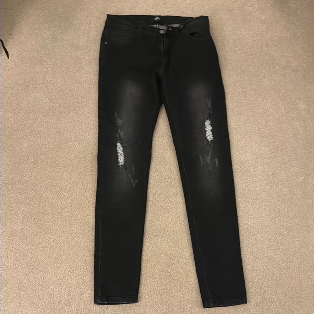 Black Skinny Distressed Jeans